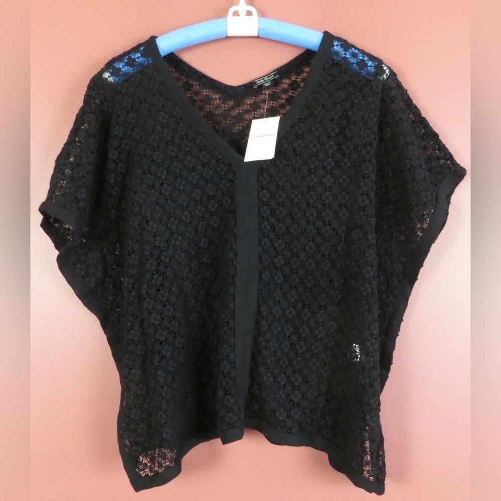 Lucky Brand Eyelet Top in Black